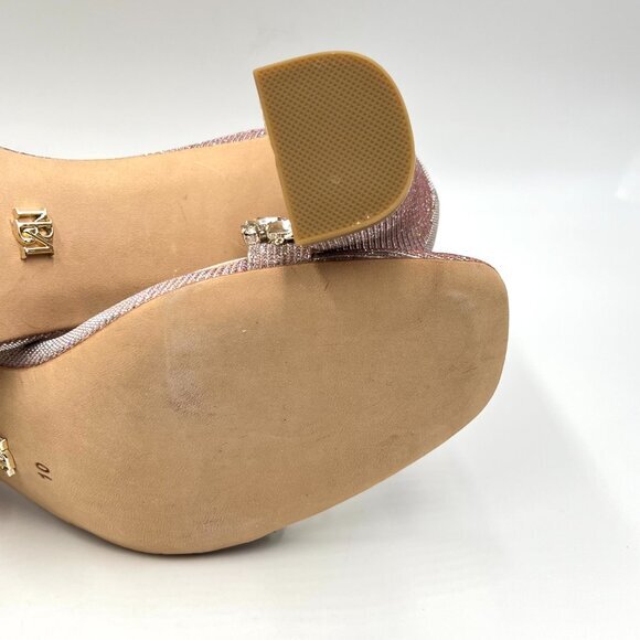 Badgley Mischka Size 10 Harriet Pink Silver Jeweled Dress Sandals Heels Shoes - Picture 10 of 12